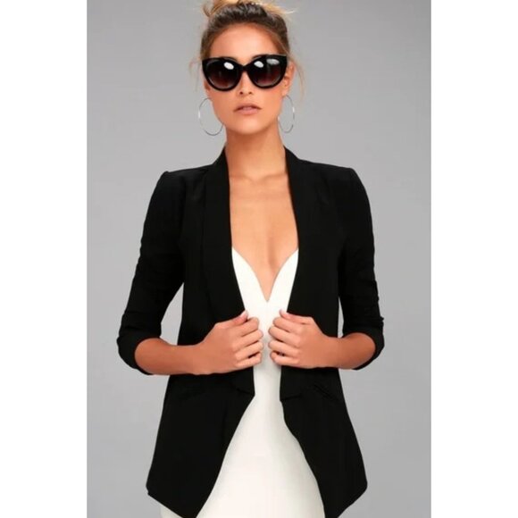 Lulu's Black Lightweight Blazer Jacket - Picture 6 of 15